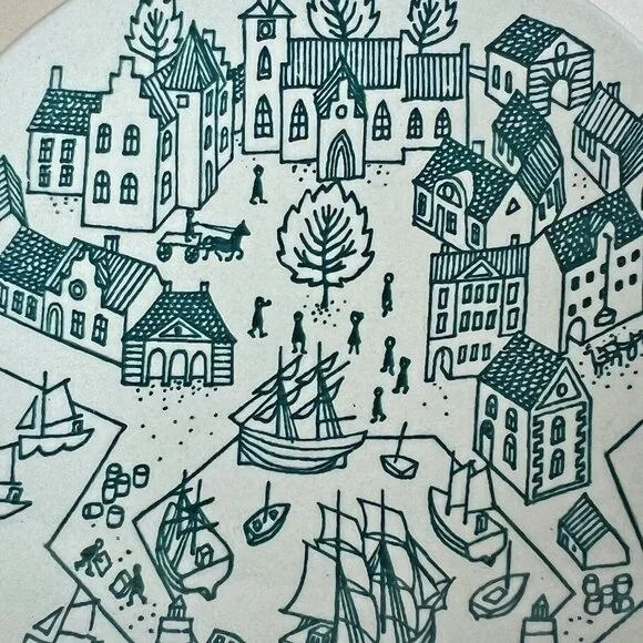 Nymolle Art Faience Hoyrup Plate 5" Green Made Denmark Green Limited ED VTG - Picture 2 of 4